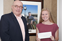 Wright Cox presents check to Meghan Allen, scholarship recipient