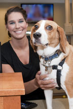 Malea Dillon with her dog Archer