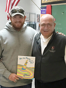 Wright Cox with son Morgan Cox at reading day at school