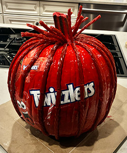Pumpkin Entry #12 decorated in Twizzlers